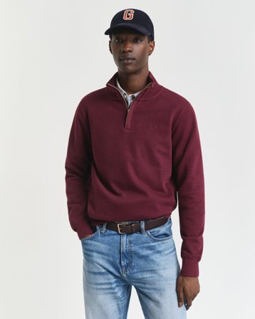 GANT Herren Sacker Rib Sweatshirt mit Reißverschlusskragen (S) Violett