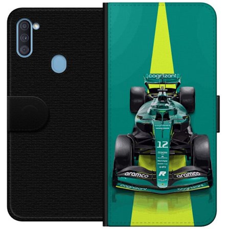Yhteensopiva Lompakkokotelo Samsung Samsung Galaxy A11 Aston Martinin Formula 1 -auto vihreässä kilpailumuotoilussa, jossa on moderni studiosentuntm