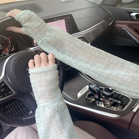 Sommar spets solskyddsärmar långa för kvinnor, åka elcykel, strand, UV-skydd, handskydd, armbindel ärmar tunna