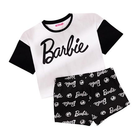 Barbie Dam/Dam Short Pyjamas Set XL Svart/Vit