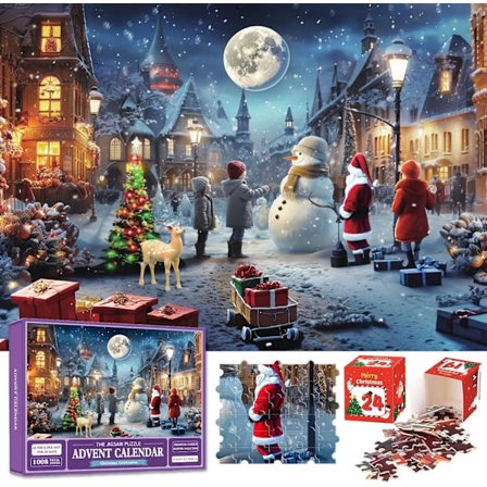 Julekalender 2025 Puslespill for Barn, 1008 Brikker, Perfekt Gave til Voksne og Barn