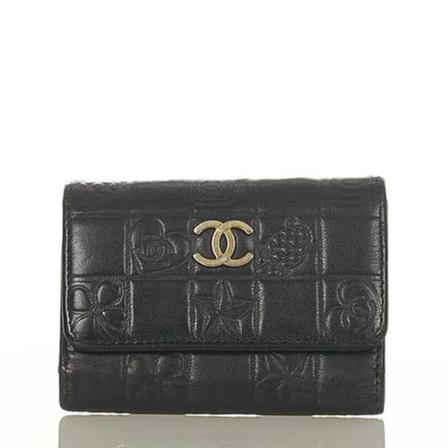 Chanel Vintage Pre-ownedLæderngleholdere Sort, Dame Vintage Accessories, Størrelse: ONE Size