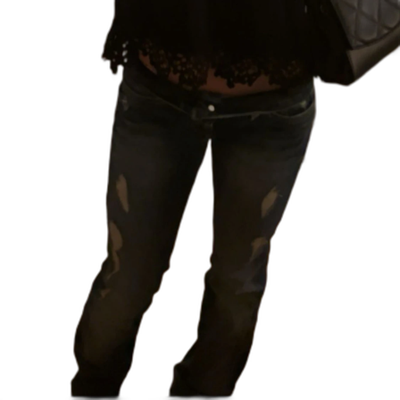 Blå slitna bootcut jeans