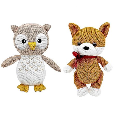 Fox Owl Strikkeplysj Myk Utstoppa Dyr Rev Plysjdukke Plysjleker For Gutter Jenter