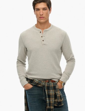 Superdry Merchant Grandad Top - Grey - XXL