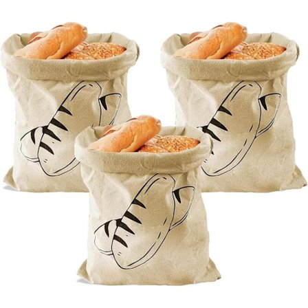 Brødposer i stoff, 30 × 40 cm, gjenbrukbare brødposer i lin med snøring, brødoppbevaringspose for brød, frukt og grønnsaker