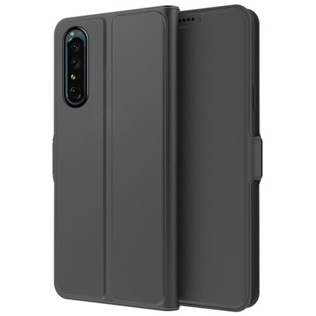 Glat og tyndt premium Sony Xperia 5 II læderetui - Sort