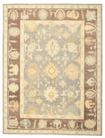 Hand Knotted Oushak Rug 265X347 Wool Beige/Orange Large