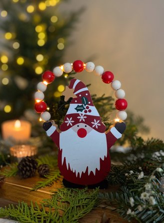 Santa m/lys H20 - rød