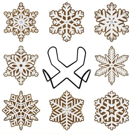 Timanttimaalattu DIY lumihiutale puinen lasinalunen