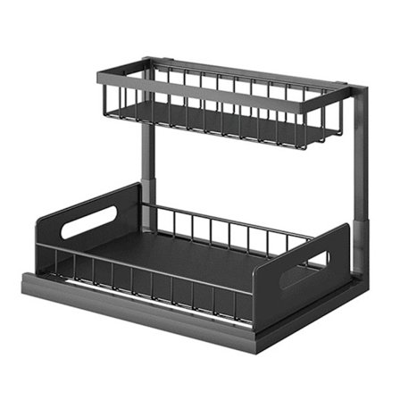 Vask Opbevaring Hylde Køkken Organizer SORT