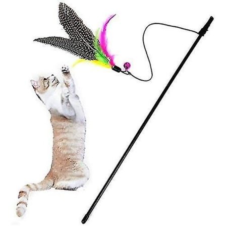 Katt Fjærleketøy Provoserende Pinner Bevegelig Orm Fugl Fjær Gøy