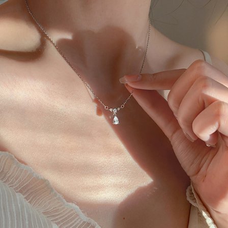 Nytt mode zirkon halsband Crystal Water Drop hänge halsband