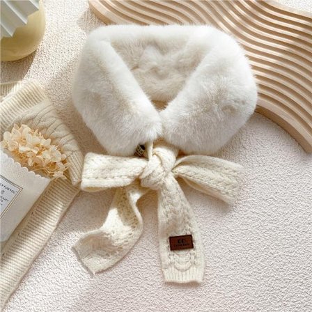 Vinter mjuk och varm tjockad fluffig konstgjord pälskrage lång smal stickad dam liten halsduk