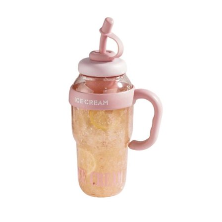 1300ML Vattenflaska med Handtag Lock Sugrör Läckagesäker Drickmugg BPA-Fri Värmebeständig Portabel