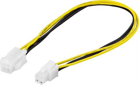 Deltaco Strømforlengelseskabel - 4-pin ATX12V (hann) til 4-pin ATX12V (hunn) - 30 cm