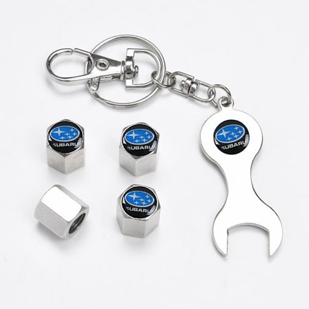 Bil Dekk Støvhetter for Subaru med Logo på, 4stk Metall Bil Dekk Ventilhetter for Subaru Dekk, Anti-Korrosjon, medfølgende verktøy