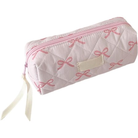 Flick Penalhus, Makeup Taske med Sløjfe, Multifunktionel Makeupbørste Taske, Bærbart Penalhus med Sløjfe, Farverig Rejse Toilet Taske til Hjemmet