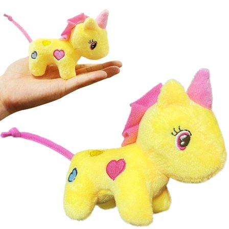 Gul Enhjørning Udstoppede Dyr Nøglering, Søde Plyslegetøj til Piger og Drenge, Perfekt til Lærer-Elev Priser