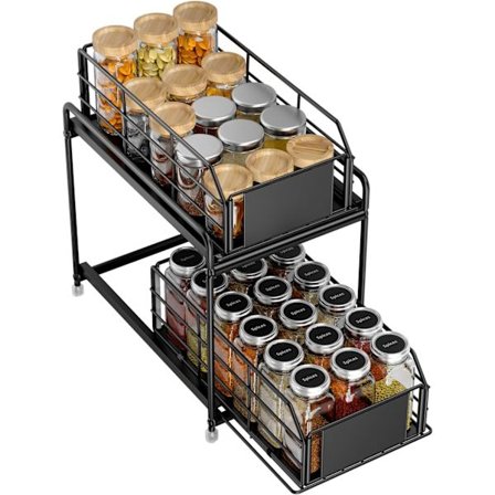 Averrex 2-lags uttrekkbar krydderhylle, skaporganisator, for kjøkken/baderomsoppbevaring