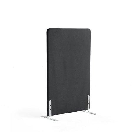 Floor screen ZONE, 1360x800x46 mm, fabric Rivet, white legs, anthracite