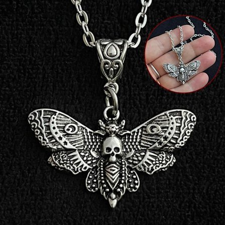 Death Moth Halskæde Pendant 18inch Chain Sugar Skull Gothic Men