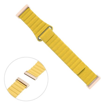 Fitbit Versa 3 äkta läder klockarmband - gul