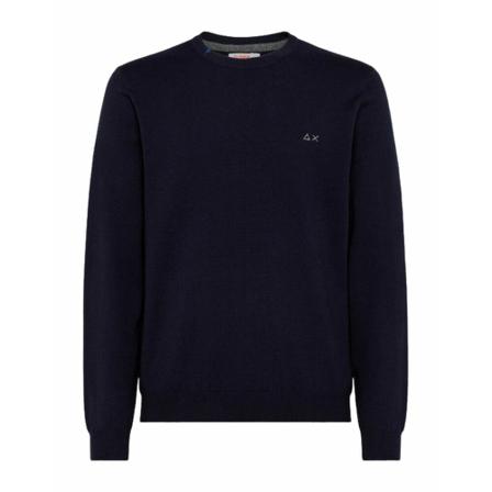 Sun68 Round-neck Strik Blå, Herre Strik