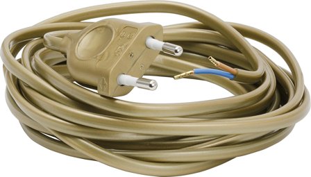 Gelia 90009530 Lampsladd Skalad ände, europapropp Guld, Belysning