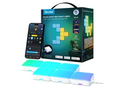 GOVEE Smart Mini Panel Lys Lag fantastiske lysshow med tilpassbare LED-paneler på veggen.
