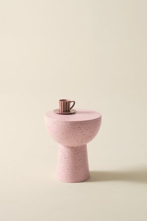 Jotex - Sidebord, Diameter 35 Cm Rosa terrazzo - BALIS - Kjøp Sidebord & småbord hos Jotex