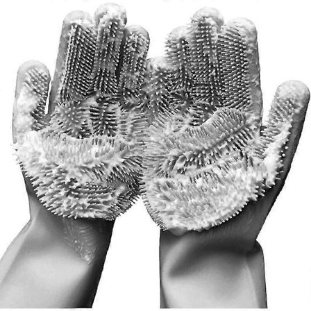 Silikoniset tiskihanskat, kumiset pesuhanskat tiskaamiseen (harmaa)