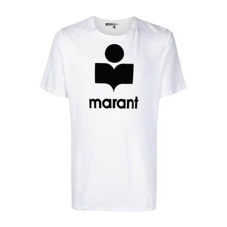 Isabel Marant T-Shirt with Logo Hvid, Herre T-shirts