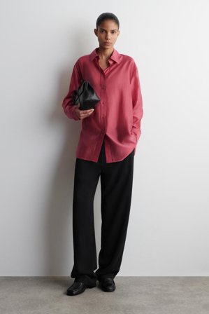 COS Femme Chemise Diaphane in Rose