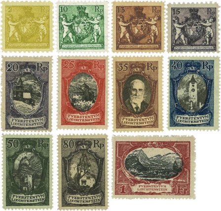 Liechtenstein 1921 - MICHEL 45B-52B - Ubrugt