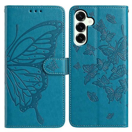 Kompatibelt deksel til Samsung Galaxy S25 FE, sommerfugltrykk, lommebokstativ, PU-lær, flip-telefondeksel med stropp