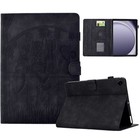 Samsung Galaxy Tab A9+ Kotelo Kissat Kuvioitu PU Nahka Korttipaikat Tablettikotelo