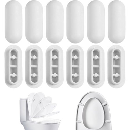 12 stk. Universelle Toiletbræt-Buffere, Toiletbræt-Dæksler, Toiletbræt-Puder, Toiletbræt-Bumpere til Hjem, Hotel, Restaurant