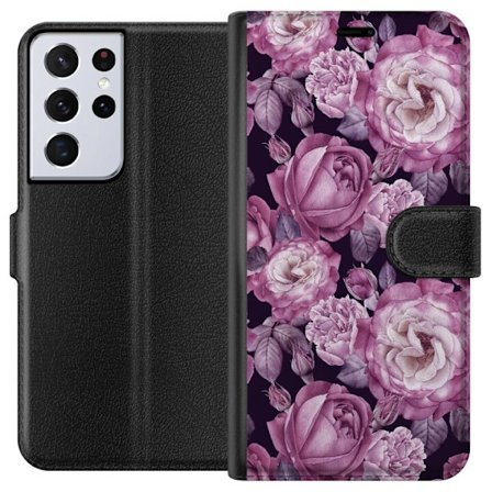 Kompatibelt Plånboksfodral till Samsung Samsung Galaxy S21 Ultra 5G Blommor