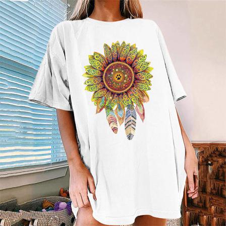 Kortärmad T-shirt För Kvinnor, Boho T-shirt