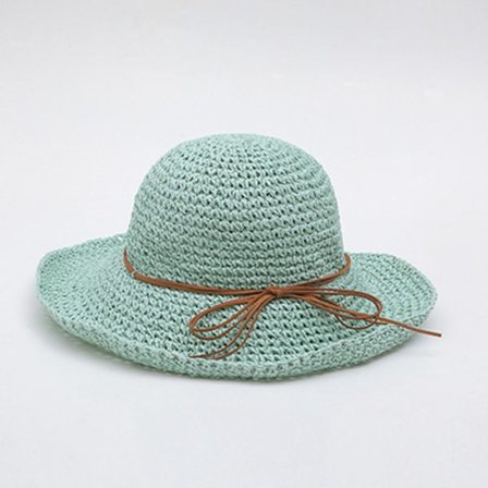 Håndvævet, foldbar sommerhat med bred skygge til damer