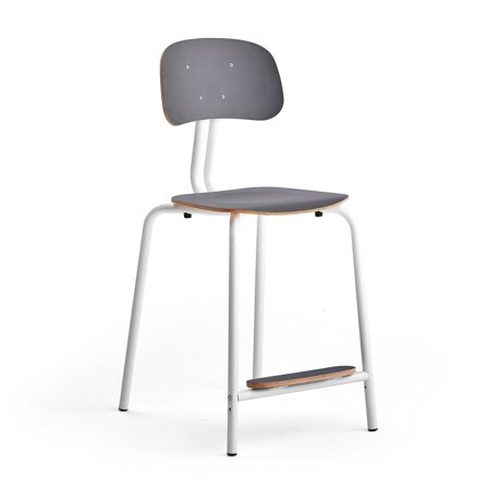 Classroom chair YNGVE, 4 legs, white, anthracite, H 610 mm