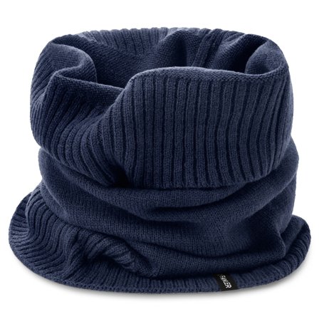 Kaleb | Merino Kane tubhalsduk, marinblå för män - Halsdukar för vintern