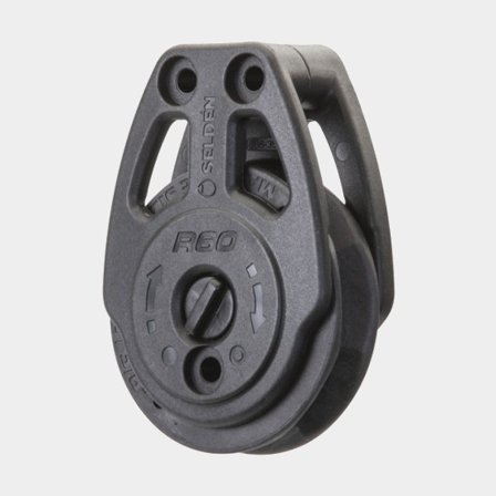 Bloque de trinquete simple Seldén R60, montado en cubierta, con función de trinquete en el sentido de las agujas del reloj, adecuado para cabos Ø6 - 