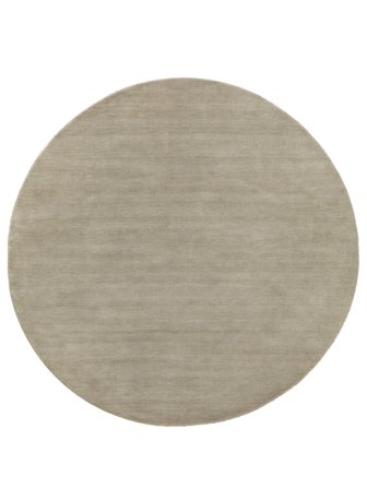 Cor Única Pequeno Handloom Tapete - Greige Ø 150 Lã