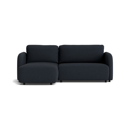 Arezzo Chaiselongue-Schlafsofa, links, Loop Dunkelblau, modernes Design mit Schlaffunktion, hochwertige Polsterung, ideal für Gäste, 90cm