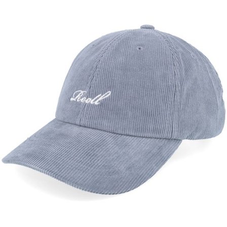 Reell - Grå unconstructed Keps - Single Script Cap Blue Grey Corduroy Dad Cap @ Hatstore