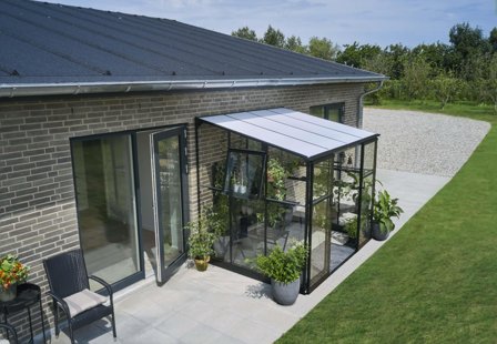 Halls Qube Lean-To 68 F09936 Växthus 5 m², svart, Växthus & orangerier