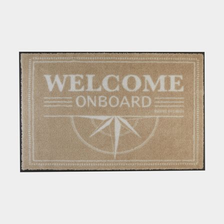 Båtmatta Marine Business Welcome On Board Brown, rektangel, 70 x 50 cm