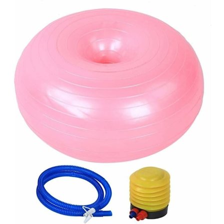Yoga Bold - 50cm Gymnastikbold - PVC Pink Donut Form - Yoga Bold Stol - Balancetræner - Anti-Eksplosionstykning Oppustelig Sædeøvelse - Hjem & G